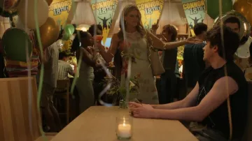 Loewe Floral Midi Dress worn by Denise (Missi Pyle) as seen in Sterling Point (S01E05)