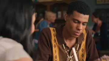 Beams Plus Knit Polo Stripe Argyle worn by Skylar Summerhill (Jaylan Evans) as seen in My Life with the Walter Boys (S03E02)