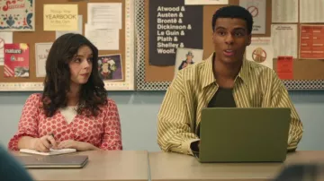 Ami Paris Yellow Shirt With Stripe Pattern worn by Skylar Summerhill (Jaylan Evans) as seen in My Life with the Walter Boys (S03E02)