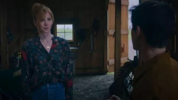 Natalie Martin Floral Print Silk Blouse worn by Katherine Walter (Sarah Rafferty) as seen in My Life with the Walter Boys (S03E04)