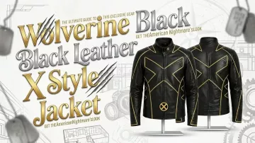 Wolverine Black Leather X Style Jacket of Logan / Wolverine (Hugh Jackman) in X-Men: The Last Stand