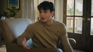 Ami Paris Brown Crewneck Wool Sweater worn by Eliot (Naveen Paddock) as seen in My Life with the Walter Boys (S03E06)