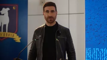 BlankNYC Leather Racer Jacket Black worn by Roy Kent (Brett Goldstein) as seen in Ted Lasso (S04E03)