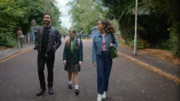 Whistles Pinstripe Barrel Leg High Rise Jeans worn by Alice Chilton (Tanya Reynolds) as seen in Ted Lasso (S04E03)