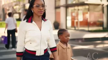 Veste bomber rayée Gucci portée par Malika Haqq dans l'épisode 1 de la saison 1 de The Girls : A Khloé Kardashian Project.