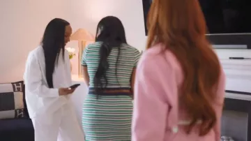 Pantalon Campbell Cotton à jambes larges porté par Malika Haqq dans l'épisode « The Girls : A Khloé Kardashian Project » (S01E01)