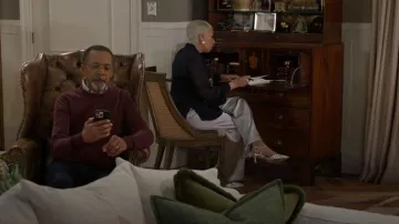 Donna Karan Clean Front Wide Leg Satin Pants worn by Anita Dupree (Tamara Tunie) as seen in Beyond the Gates (S02E153)