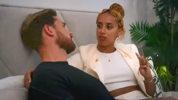 Primark Knitted Bomber Cardigan worn by Cuba Riggs as seen in Love Is Blind: UK (S03E07)