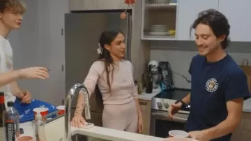 Leset Pointelle Slim Fit Long Sleeve worn by Ariana Biermann as seen in Next Gen NYC (S02E09)