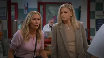 Reformation Skye Cashmere Polo Top worn by Leanne (Leanne Morgan) as seen in Leanne (S02E08)
