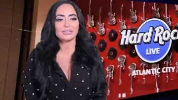That Sweater Sweater With Sliver and Black Furry Neck and Wrist. worn by Angelina Pivarnick as seen in Jersey Shore: Family Vacation (S08E34)