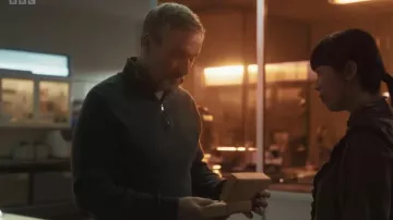 Boss Quarter Zip Sweater in Cotton worn by Steven Elder as seen in Vigil (S03E01)