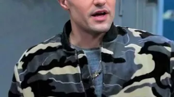 Ted Lasso S4 Phil Dunster Camo Padded Bomber Jacket
