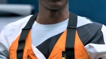 Ted Lasso S4 Moe Jeudy-Lamour Orange Utility Vest