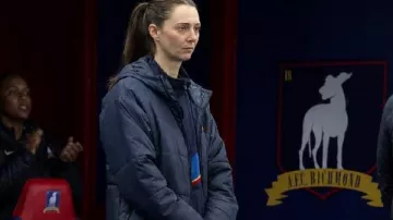 Alice Ted Lasso S04 Tanya Reynolds Blue Puffer Long Jacket