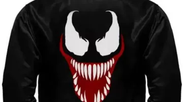 Veste en satin noir Venom d’Eddie Brock / Venom (Tom Hardy) dans Venom : Let There Be Carnage