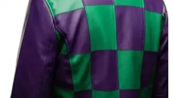Veston en cuir vert et violet du Joker représentant Arthur Fleck (Joaquin Phoenix) dans Joker