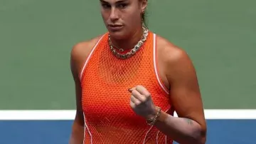 Aryna Sabalenka US Open 2026 Orange Dress of Aryna Sabalenka in Aryna Sabalenka defeated Kamilla Rakhimova in the 3rd round of US Open