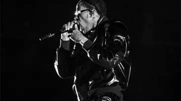 Travis Scott Ye’s Second Homecoming Concert Leather Suit of Travis Scott in Kanye West - Homecoming