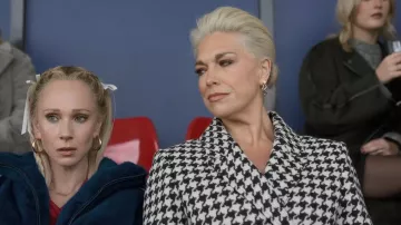 Dolce & Gabbana Double Breasted Check Blazer worn by Rebecca Welton (Hannah Waddingham) as seen in Ted Lasso (S04E05)