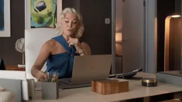 Simkhai Ria Twisted Satin Sleeveless Top worn by Rebecca Welton (Hannah Waddingham) as seen in Ted Lasso (S04E05)