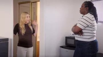 Banana Republic Ribbed Elbow-Sleeve T-Shirt worn by Jasmine Roth as seen in Roast My Rental (S01E05)