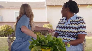 Nanette Lepore Wiggle Stripe Polo Sweater worn by Leslie Jones as seen in Roast My Rental (S01E05)