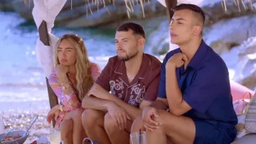 Short brodé River Island x Del Maar Brown porté par Joe Blackman tel que vu dans The Only Way Is Essex (S37E07)