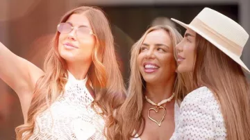 Shein Heart Pendant Braided Rope Necklace worn by Elma Pazar as seen in The Only Way Is Essex (S37E12)