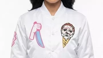 Bomber en satin blanc Michael Myers Myers