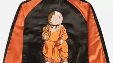 Chaqueta Varsity de satén Trick 'r Treat Sam Calabaza negra y naranja