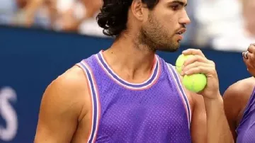 Carlos Alcaraz 2026 US Open Fan Week Purple Mesh Top