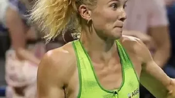 Kateřina Siniaková US Open 2026 Neon Green Tennis Dress