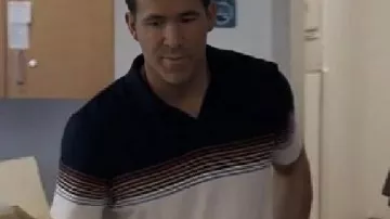 Striped Polo Shirt worn by Troy Kelly (Ryan Reynolds) in Mayday
