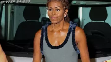 Michelle Obama Celine Dion Paris Concert 2026 Midi Tank Grey Dress