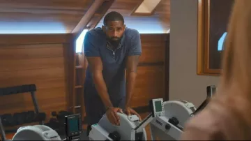 Cactus Man Textured Short Sleeve Zip Polo worn by Coach Matt Hayden (Thomas Cadrot) as seen in Crew Girl (S01E03)