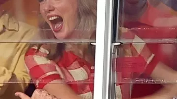 Taylor Swift KC Chiefs vs. Denver Broncos Red Gingham Dress For Sale