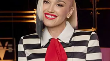 Gwen Stefani The Voice S30 Black and White Striped Jacket