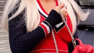 Paris Hilton US Open 2026 Red Sweater Vest