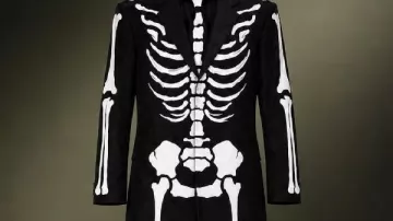 Day of the Dead Black and White Carnival Skeleton Suit For Sale