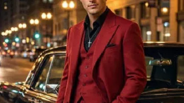 Mafia Gangster Three-Piece Pachuco Style Suit - Burgundy