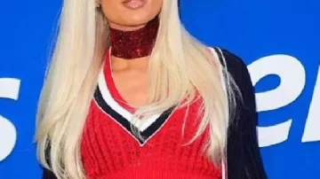 US Open 2026 Paris Hilton Red Sweater Vest