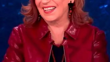 The View 2026 Joy Behar Red Crochet-Trim Faux Leather Jacket