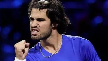 T-shirt bleu de la Coupe Laver 2026 de Carlos Alcaraz