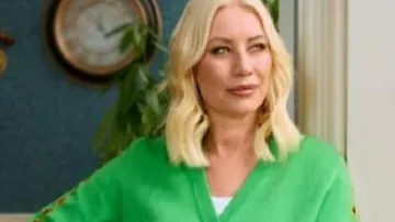 Celebrity Pottery Throw Down S01 Green Palm Tree & Leopard Printed Cardigan