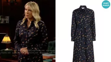 Horse Print Dress of Brooke Logan (Katherine Kelly Lang) in The Bold and the Beautiful (S40E15)