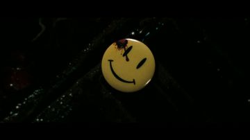 La insignia sonriente amarilla en Watchmen