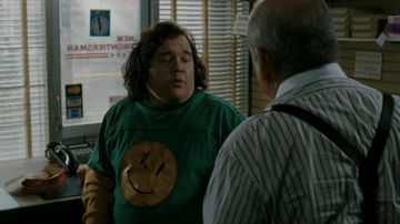 La camiseta verde "Smiley" de Seymour (Chris Gauthier) en Watchmen