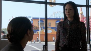 The blouse Diane von Furstenberg from Dr. Joan Watson (Lucy Liu) in Elementary S04E04