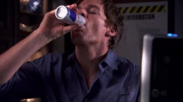 The can of Red Bull Dexter Morgan (Michael C. Hall) in Dexter